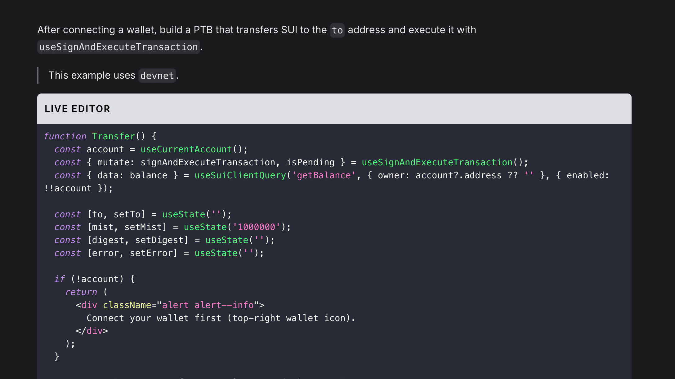 Live Editor screenshot