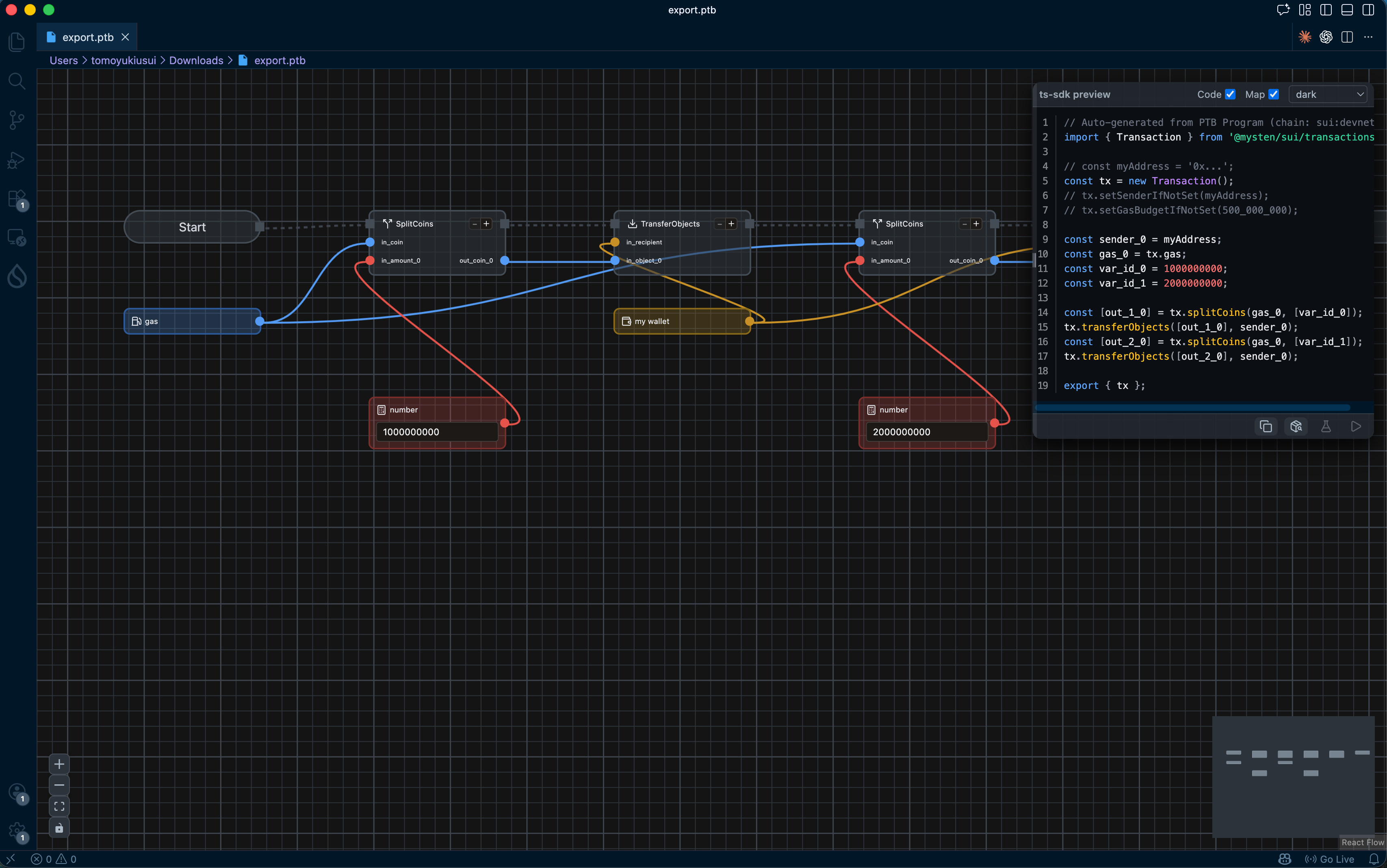 VSCodeで.ptbファイルを開いた画面