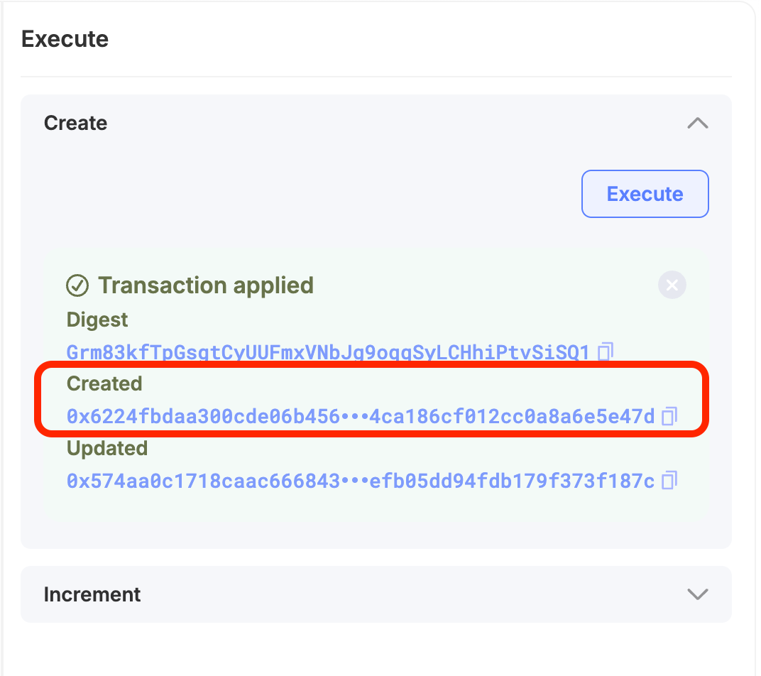 Transaction applied
